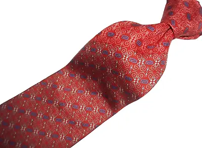 Gianni Versace Red Multi-Color Medusa Woven Silk Tie 60 L X 3.25 W • $62.30