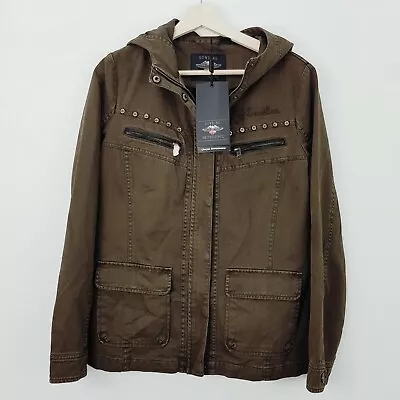 HARLEY DAVIDSON | Womens Overdyed Hooded Jacket NEW + TAGS [ Size S Or AU 10 ] • $175