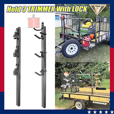 3 Place Weedeater Trimmer Racks For OPEN Landscape Truck And Trailer With Lock  • $50.99