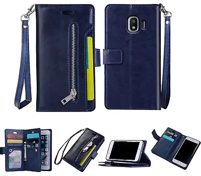 $11.50 • Buy Galaxy J2 Pro 2018 Sm J250 Multifunction Wallet Case 9 Card Front Pocket Zip
