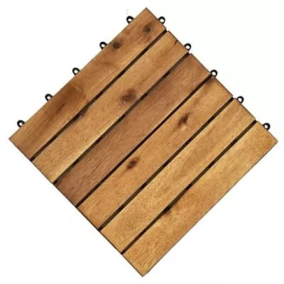 Interlocking Deck Tiles - Snap Together Wood Flooring |2 X2 Acacia Hardwood 1 • $24.25