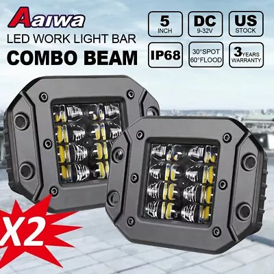 2X 5  Flush Mount LED Work Light Rear Bumper Reverse Pods Offroad Truck Driving • $20.69