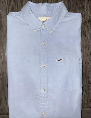 Mens Hollister Long Sleeve Blue Button Front Shirt Size Medium MD M - EUC • $17.99