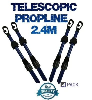 4x Washing Clothes Line Prop Heavy Duty Telescopic Extendable Support Pole  • £17.92