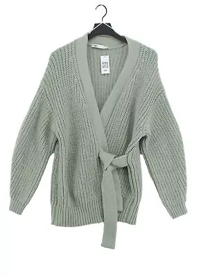 Zara Women's Cardigan S Green Acrylic With Nylon Polyester V-Neck Cardigan • £9