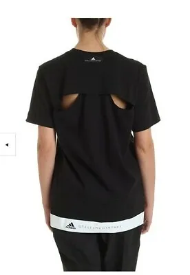 Nwt Adidas Stella McCartney Black Logo Cutout Open Back Top T-shirt Womens M Md • $51.61