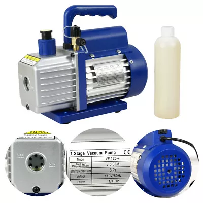 $62.58 • Buy 3.5CFM Rotary Vane Vacuum Pump 1/4HP AC Air Refrigerant Tool R410a R134 HVAC 