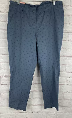 The Nines By Hatch Women's Size Large Paperbag Maternity Pants Indigo Floral • $19.99