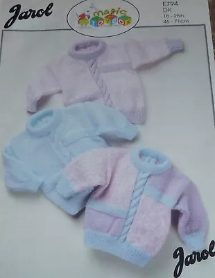 Jarol Knitting Pattern Baby's/Toddler's DK Colour Versions Cable Sweaters E794 • £3.80