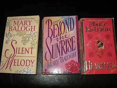 Lot Of 3 Mary Balogh HeartlessSilent Melody+Beyond The Sunrisespine Are Creasi • $15