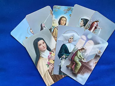 Fine Lot Of 8 Vintage Catholic Religious HOLY CARDS WOMEN SAINTS Collection #S11 • $12