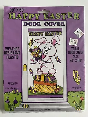 1989 Vintage VTG NOS! Happy Easter Bunny Plastic Door Cover Hanging Decoration • $5.99