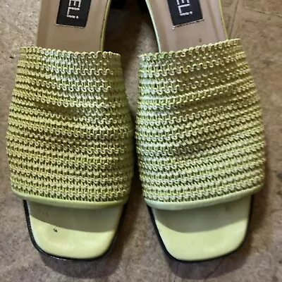 Womens Vintage 90s Vaneli Slide Sandals Size  8N Lime Green • $18.99