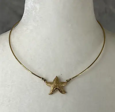 Sarah Coventry Starfish Necklace Sea Star Goldtone 70s Vintage • $19