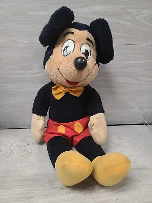 Vintage 1970's Mickey Mouse Walt Disney World Plush Plastic Nose Yellow Bow Tie • $8
