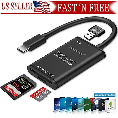 USB C To SD Card Reader Writer OTG Adapter Micro Memory Card Reader Card Reader • $12.48