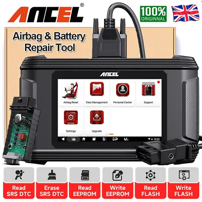 ANCEL AR500 Car Airbag Fault Diagnostic Tool Airbag Computer Repair OBD2 Scanner • £779.99