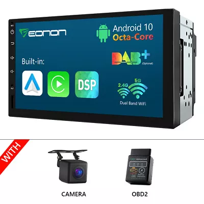 CAM+OBD+Eonon 2 DIN Head Unit 7  IPS Screen 8Core Android 10 Auto Car Stereo GPS • $175.77