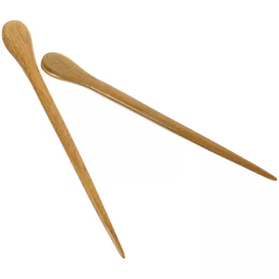  2 PCS Bamboo Miss Wood Hairpin Chopsticks Japanese Accessories • £9.59