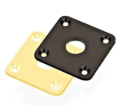 Guitar Square Input Guitar Jack Plate Plastic Black/Cream Les Paul® MIJ • $6.99