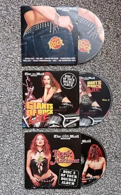 Lot Of 3 X Daily Mail CD's- Giants Of Rock- Giants Of Rock Live- Rock Anthems 2 • £4.99