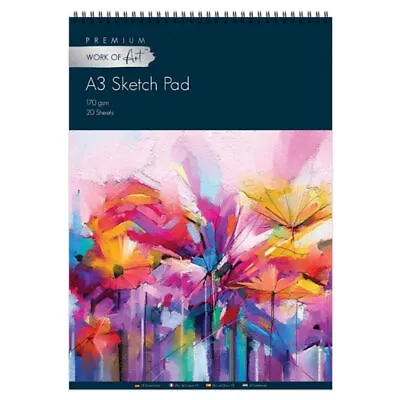 £6.59 • Buy A3 Artists Easynote Sketch Pad - Quality Strong Paper 20 Pages Drawing Spiral