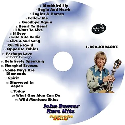 CUSTOM KARAOKE JOHN DENVER RARE 21 GREAT SONG Cdg CD+G HARD-TO-FIND ALBUM CUTS • $39.95