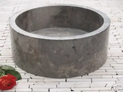 Grey Polished Marble Drum Sink 40 Cm Diameter . • £109.99