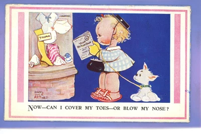 £0.99 • Buy Old 1943 Postcard Signed Mabel Lucie Attwell Young Girl Looking In Shop Window