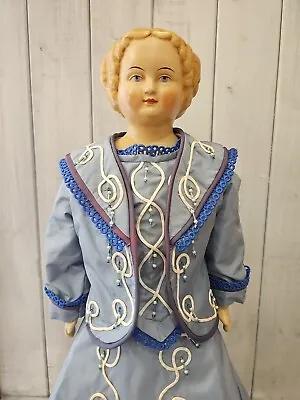 Antique C1880 20  Bisque Parian Fashion Doll Head Emma Clear Humpty Dumpty Body • $150