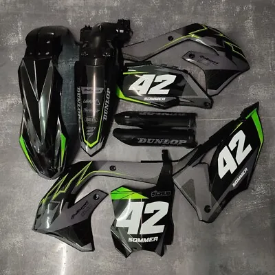 Plastics + Graphics Kawasaki KX Restyle KX125 KX250 2004-2008 - Name+number • $399.90