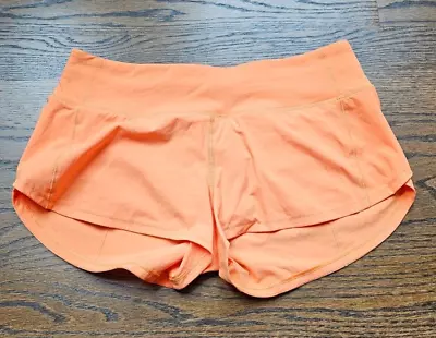 Lululemon Speed Up Lined Running Shorts Size 4 2.5  Inseam In Orange • $59.94