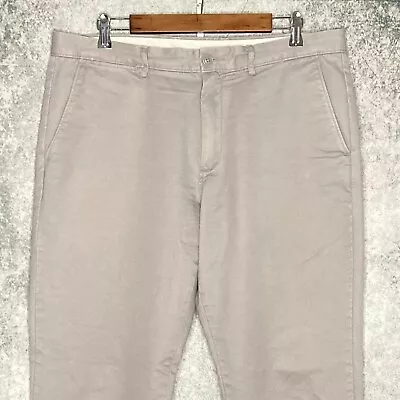 J Crew  Urban Slim Mens Straight Chino Pants Size 36 X 32 Gray 100% Cotton Twill • $13.29