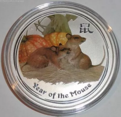 Australia 2 Oz Silver Lunar Mouse II 2008 Color Color TOP - INVESTMENT COIN • $159.90