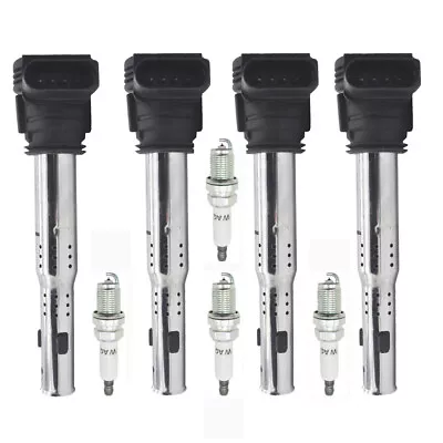 4x OEM Ignition Coils + 4x Spark Plugs For Audi A3 A4 A5 TT VW GTI Passat 2.0L • $55.11