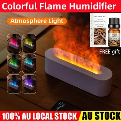 $9.99 • Buy 7 Color LED Flame Aroma Aromatherapy Diffuser USB Air Humidifier Purifier Home