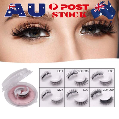 $6.59 • Buy 2Pcs Eyelashes Self-Adhesive Natural Multiple Reversible Glue Free Reusable AU Z