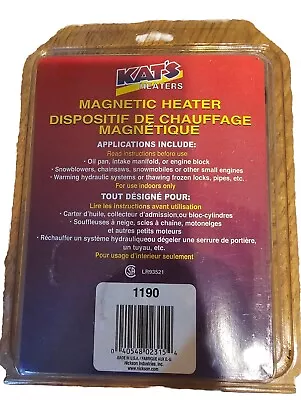 Kat's 1190 Magnetic Engine Block Heater 300 Watt 120 Volt New • $80