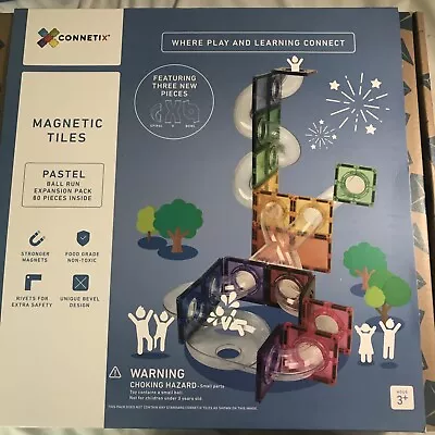 Connetix Magnetic Tiles Ball Run Expansion Pack 80 Pieces W Three New Pieces New • $89