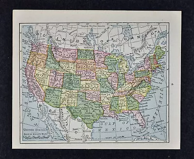 1917 McNally Map - United States America - Texas California Florida New York  • $9.99