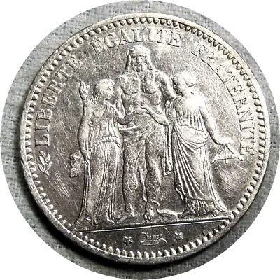 Elf France 5 Francs 1874 A  Silver  Hercules Group    B33 • $28