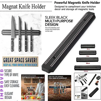 Magnetic Holder Knife Rack Utensil Tool Kitchen Shelf Storage Magnet Strip Bar • £4.59