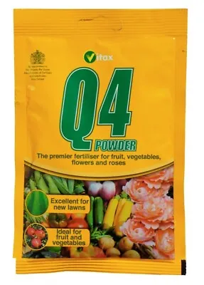 Vitax Q4 Powder Fertiliser Sachet For Fruit Vegetables Flowers Roses Lawns 60g • £2.19