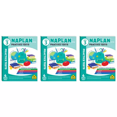 3x School Zone Year 3 Naplan*-style Practice Tests Kids Study Book Learning 5y+ • $27