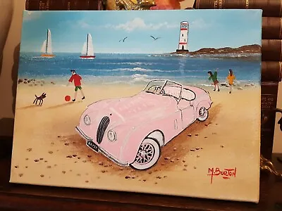 Mal Burton Oil Painting- Vintage Car Jaguar XK120 Size 12x16  • £62.50