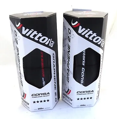 Vittoria Corsa G2.0 Tubeless Ready Clincher Black (11A00096) 28mm PAIR • $174.99