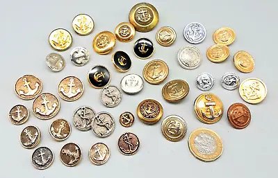 40 Vintage & Modern Royal Navy Type Naval Anchor Buttons - Mixed Materials • £8.99