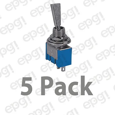 5 Pack - Spst (on/off) Mini Bat Handle Toggle Switch 6amps-125vac # 66-1225-5pk • $9.90