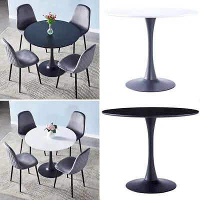 £112.95 • Buy Round Wooden Dining Table And 4 Chairs Kitchen Dining Room Table & Chairs Set