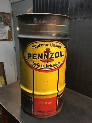 Vintage 15 Gallon Pennzoil  Oil Drum Gas Station Barrel Waste Oil 1980s • $212.50